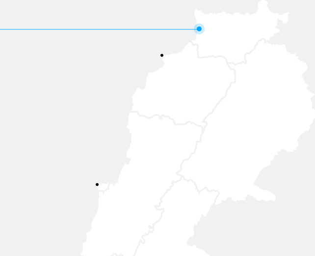 Map showing KYE's position in Northern Lebanon